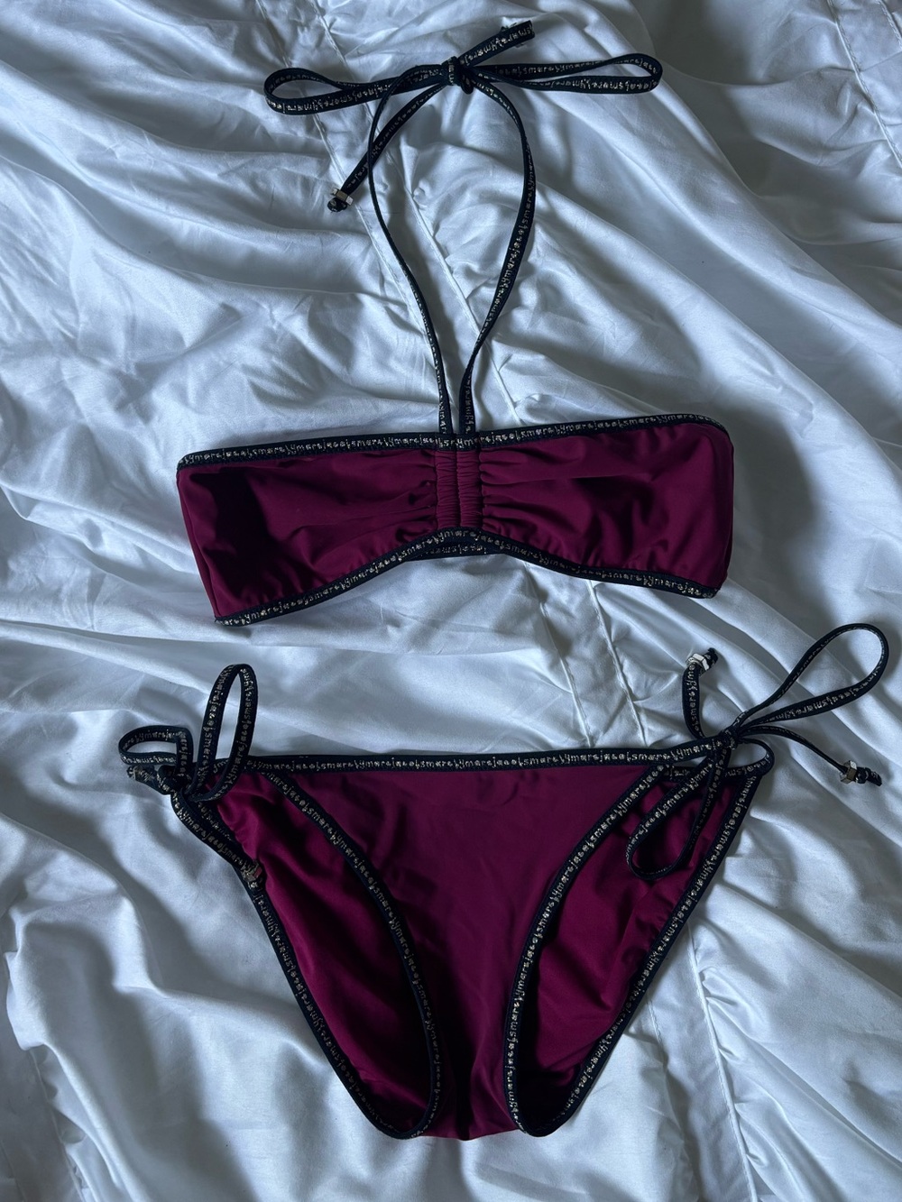 Marc By Marc Jacobs Magenta Swim Bottom with Navy Trim